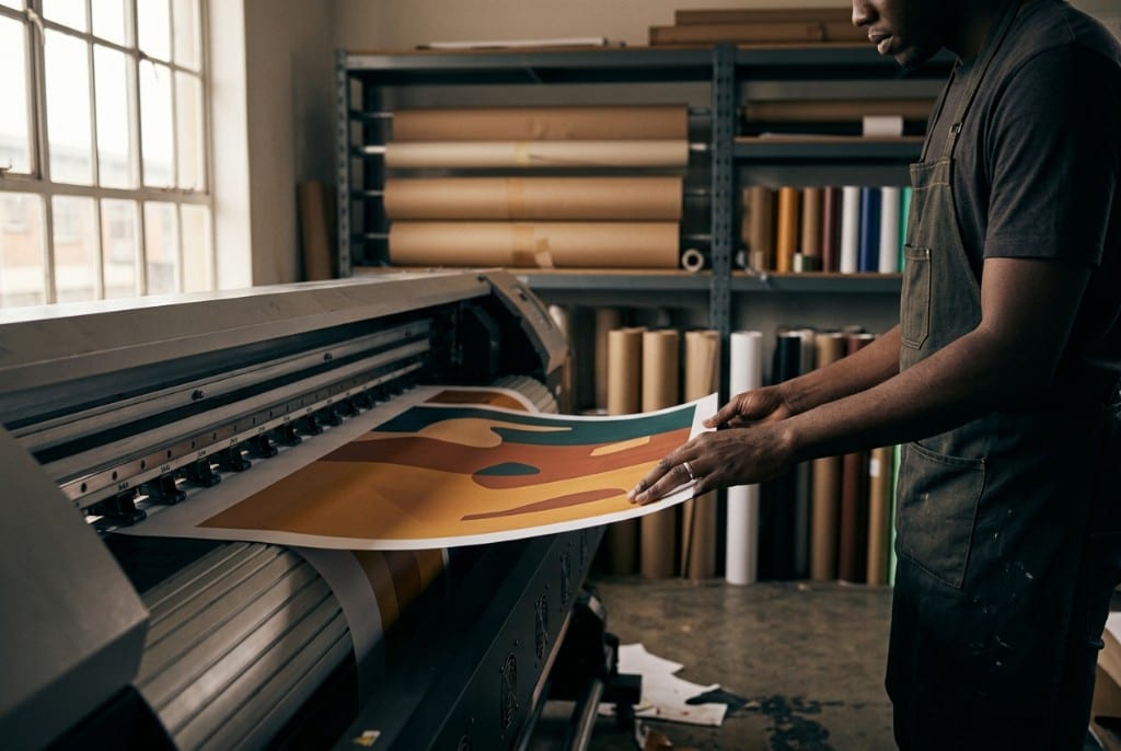 Print production in the Brown Paper studio